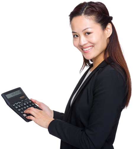 accountant holding calculator