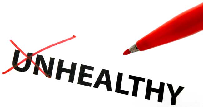 illustration of word healthy with 